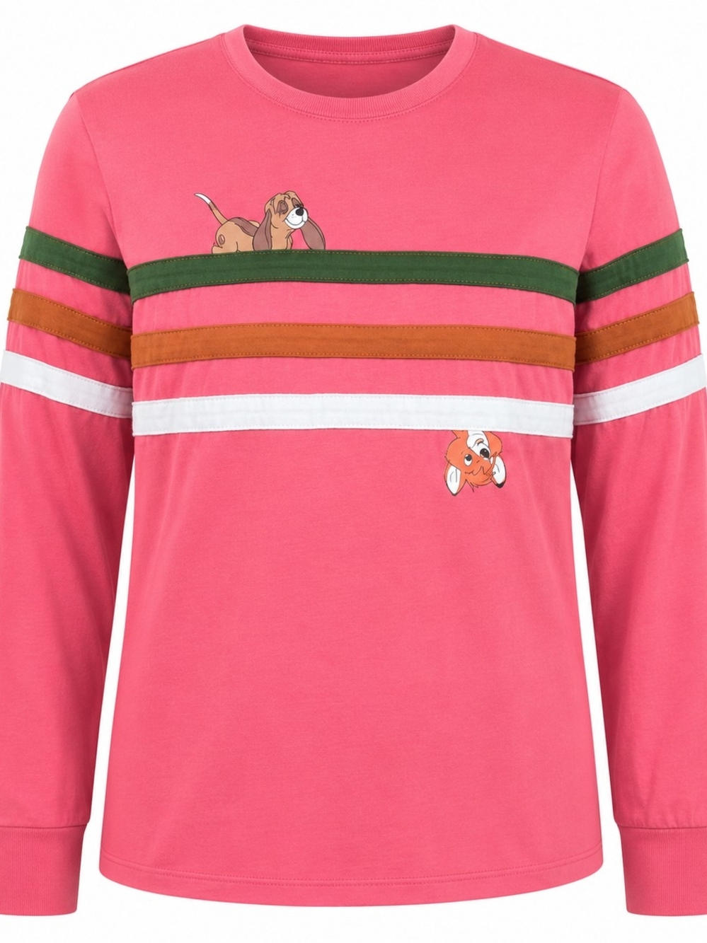 DISNEY HER UNIVERSE | Fox & Hound Striped Long Sleeve Tee Coral Peach | L